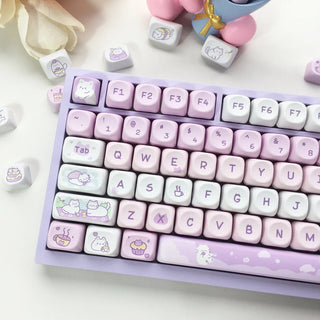 95 Keys Dessert Cat Pastel Kawaii KEYCAPS (No Keyboard) Keyboard by The Kawaii Shoppu | The Kawaii Shoppu