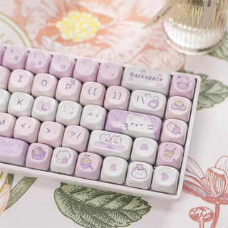 95 Keys Dessert Cat Pastel Kawaii KEYCAPS (No Keyboard) Keyboard by The Kawaii Shoppu | The Kawaii Shoppu