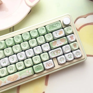 95 Keys Dessert Cat Pastel Kawaii KEYCAPS (No Keyboard) Keyboard by The Kawaii Shoppu | The Kawaii Shoppu