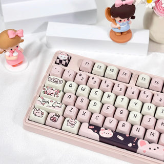 95 Keys Dessert Cat Pastel Kawaii KEYCAPS (No Keyboard) Keyboard by The Kawaii Shoppu | The Kawaii Shoppu