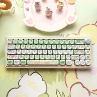 95 Keys Dessert Cat Pastel Kawaii KEYCAPS (No Keyboard) Keyboard by The Kawaii Shoppu | The Kawaii Shoppu