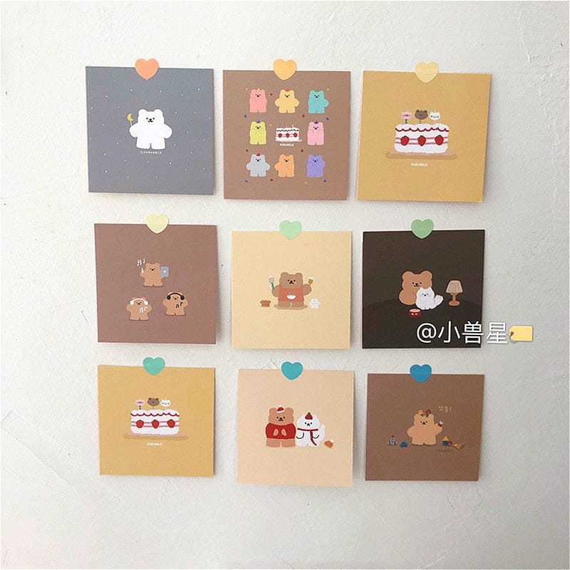 9pcs Korean Cute Cartoon Wall Cards Decor The Kawaii Shoppu