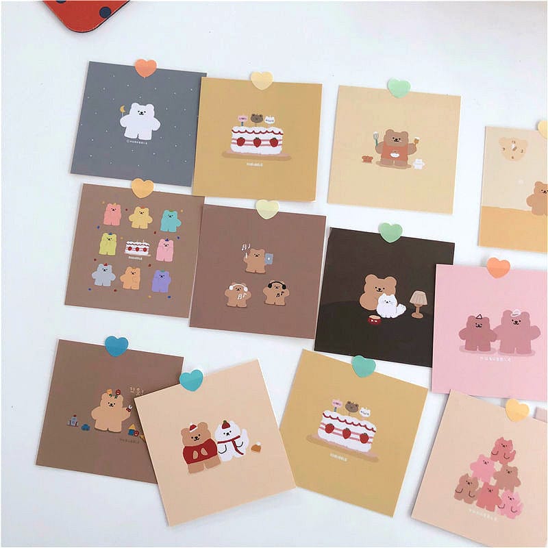 9pcs Korean Cute Cartoon Wall Cards Decor The Kawaii Shoppu