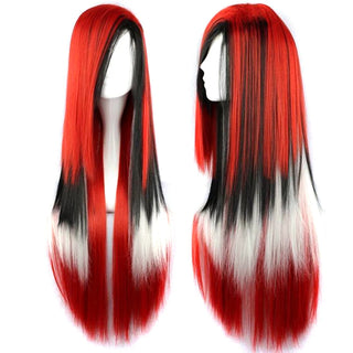 Ombre Rainbow Cosplay Wig with Bangs – Long Curly Synthetic Costume Wig