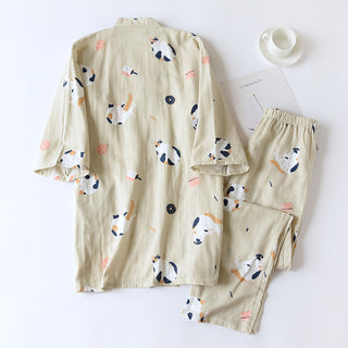 Japanese Cotton Gauze Kimono Summer Pyjama Set