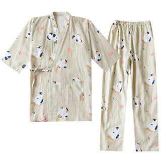 Japanese Cotton Gauze Kimono Summer Pyjama Set