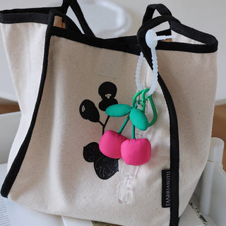 Kawaii Cherry Charm Keychain