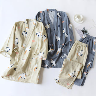Japanese Cotton Gauze Kimono Summer Pyjama Set