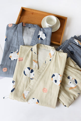 Japanese Cotton Gauze Kimono Summer Pyjama Set