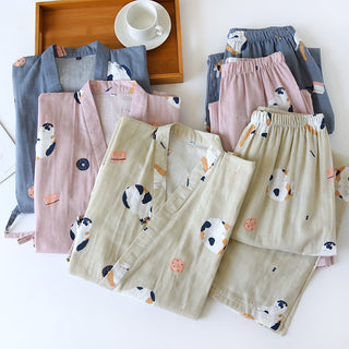 Japanese Cotton Gauze Kimono Summer Pyjama Set