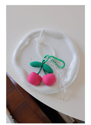 Kawaii Cherry Charm Keychain