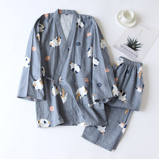 Japanese Cotton Gauze Kimono Summer Pyjama Set