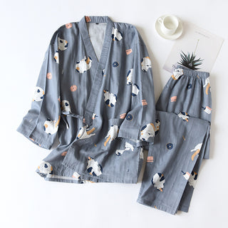 Japanese Cotton Gauze Kimono Summer Pyjama Set