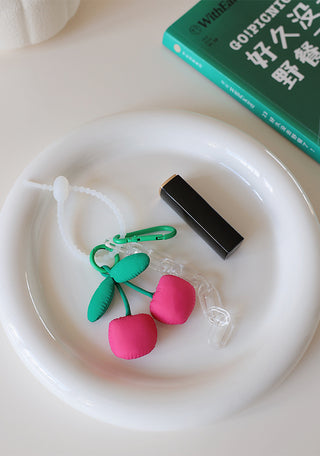Kawaii Cherry Charm Keychain
