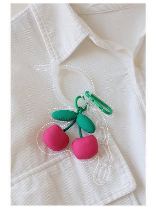 Kawaii Cherry Charm Keychain