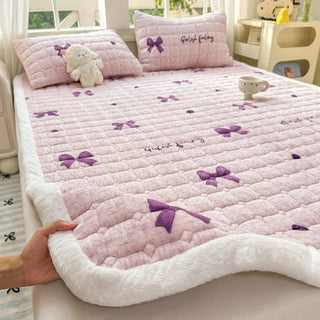 Cosy Printed Milk-Fleece Mattress Pad – Optional Pillowcase Set