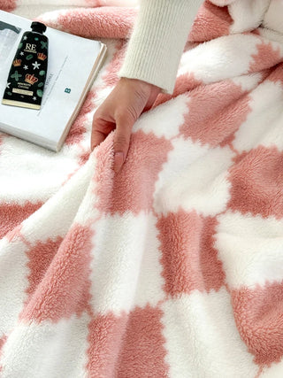 Cosy Check & Panda Fleece Blanket