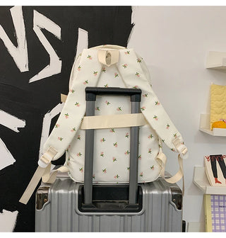 Petal & Fruit Print Backpack – Optional Bear Charm