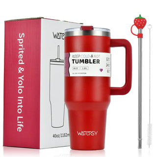 30oz / 40oz Stainless Steel Tumbler – Large Thermal Cup with Straw | Leak-Proof Vacuum Flask