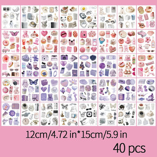 40 pcs/pack Cute Aesthetic Large Collage Sticker Book