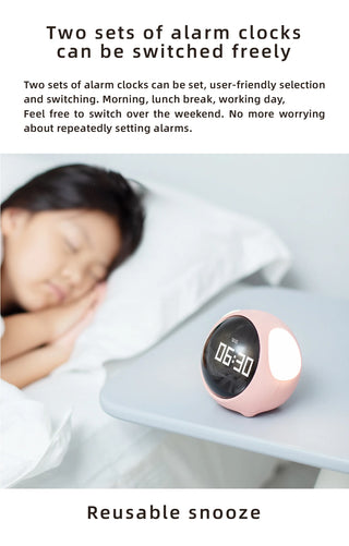 Kawaii Friend Cute Digital Alarm Clock for Kids with LED Display & Night Light