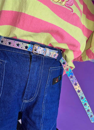 Y2K Pentagram Star Faux Leather Belt