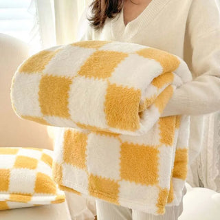 Cosy Check & Panda Fleece Blanket