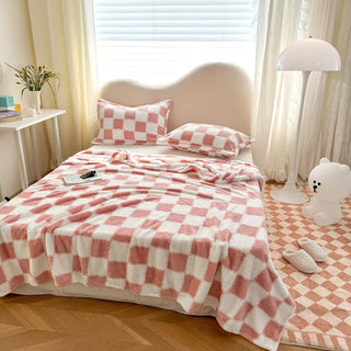 Cosy Check & Panda Fleece Blanket