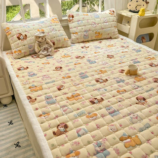 Cosy Printed Milk-Fleece Mattress Pad – Optional Pillowcase Set