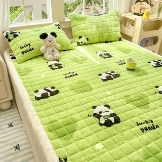 Cosy Printed Milk-Fleece Mattress Pad – Optional Pillowcase Set