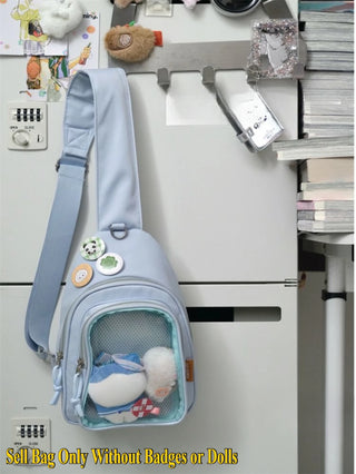 Kawaii ITA Bag – Japanese Plushie Doll Display Backpack & Crossbody Bag with Transparent Window