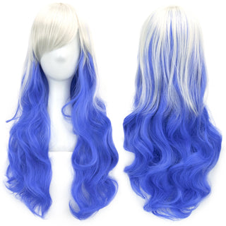 Ombre Rainbow Cosplay Wig with Bangs – Long Curly Synthetic Costume Wig