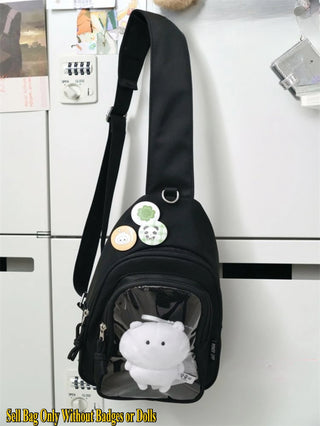 Kawaii ITA Bag – Japanese Plushie Doll Display Backpack & Crossbody Bag with Transparent Window