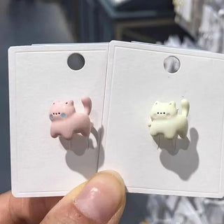 Curled-Tail Cat Clip-On Earring