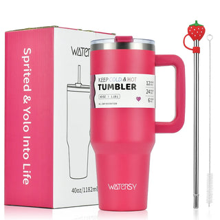 30oz / 40oz Stainless Steel Tumbler – Large Thermal Cup with Straw | Leak-Proof Vacuum Flask