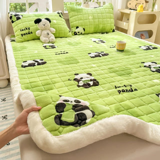 Cosy Printed Milk-Fleece Mattress Pad – Optional Pillowcase Set