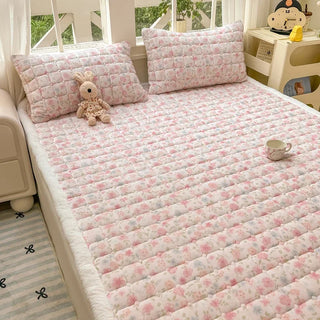 Cosy Printed Milk-Fleece Mattress Pad – Optional Pillowcase Set