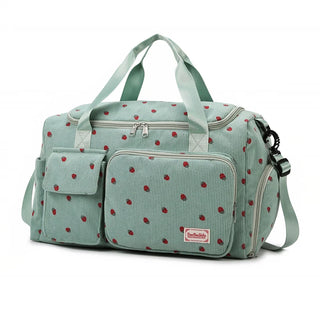 Strawberry Corduroy Travel Tote Bag Gym Bag Travel Bag with Shoe Compartment