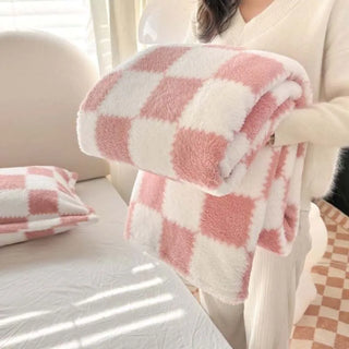 Cosy Check & Panda Fleece Blanket
