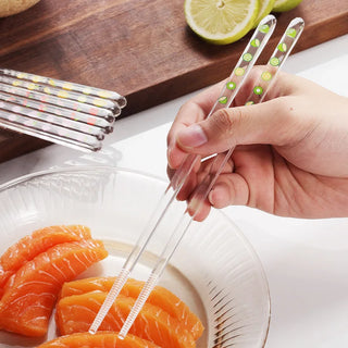Transparent Crystal Fruit-Patterned Chopsticks