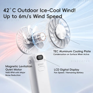 Portable Ice Cooling Handheld Fan USBC Charge with Lanyard