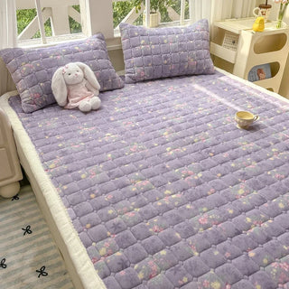Cosy Printed Milk-Fleece Mattress Pad – Optional Pillowcase Set
