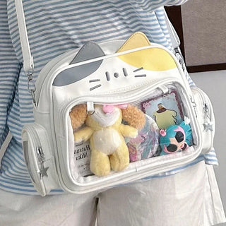 Kawaii Cat Ita Bag – Transparent Pocket Backpack