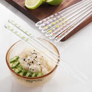 Transparent Crystal Fruit-Patterned Chopsticks