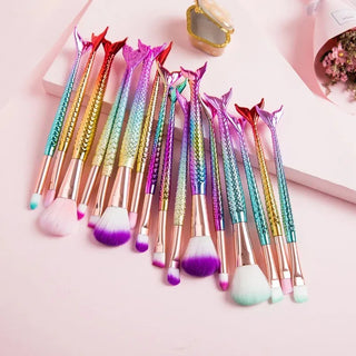 Four Piece Set Mermaid Makeup Brushes