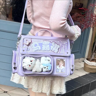 Y2K Kawaii Ita Crossbody Bag – Transparent Pocket Display Shoulder Bag
