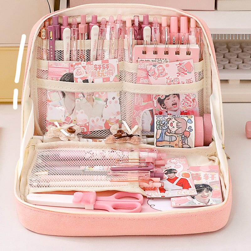 Cheap Kawaii Pencil Cases Large Capacity Pencil Bag Pouch Holder Box for  Girls Office Student Stationery Organizer School Supplies
