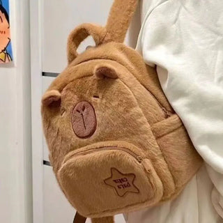 Kawaii Capybara Plush Backpack