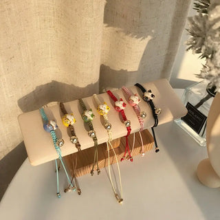 1 x Handmade Maneki Neko Red Rope Bracelet – Lucky Cat Charm Jewelry