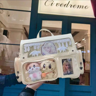 Y2K Kawaii Ita Crossbody Bag – Transparent Pocket Display Shoulder Bag